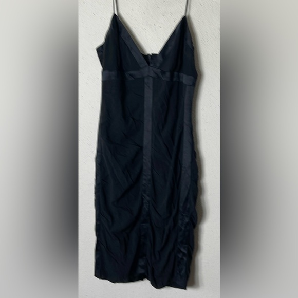 Nicole Miller Collection Dress 8 Black Silk Chiffon Satin Ruched needs T… - Picture 5 of 7